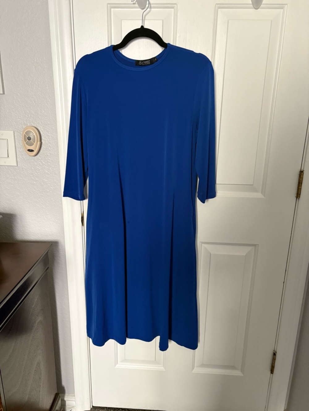 Bright Blue Simple A-Line Dress